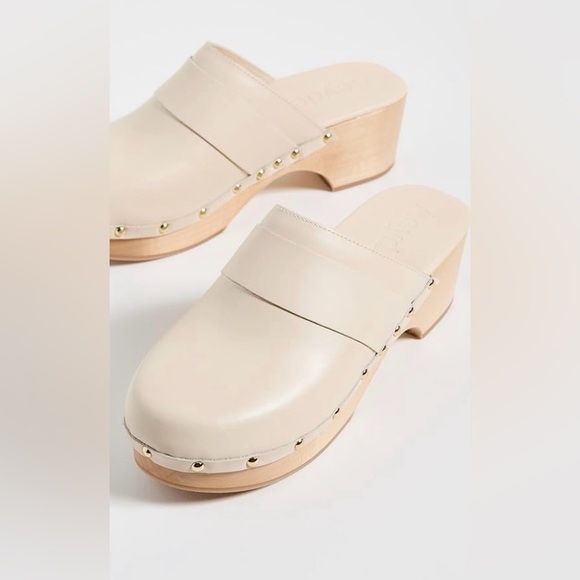 AEYDE NWT Sz 39 Bibi Clogs Cream Clogs with Gold Studs - Picture 4 of 13